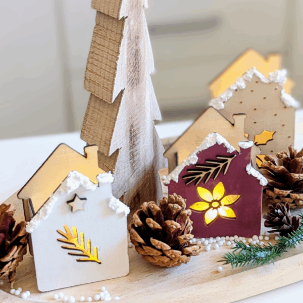 SVG Laserdatei 6 Designs Häuser Mini Haus zum füllen mit Blumen, Geld oder Ballonlicht Weihnachten Winter Mitbringsel SVG-Datei – Bild 25