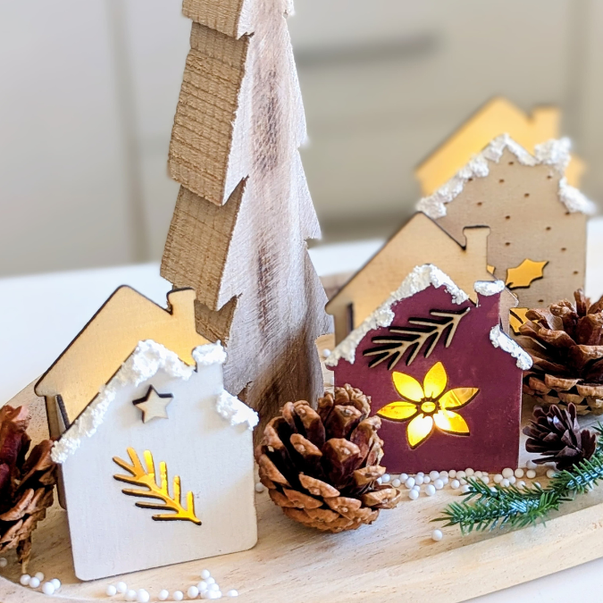 SVG Laserdatei 6 Designs Häuser Mini Haus zum füllen mit Blumen, Geld oder Ballonlicht Weihnachten Winter Mitbringsel SVG-Datei – Bild 25