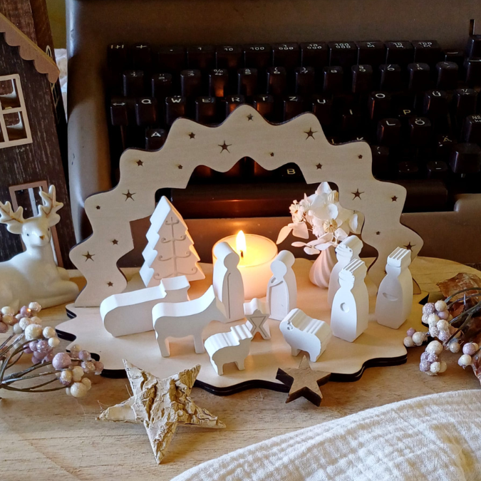 Krippe aus Holz mit Figuren zum stecken 3mm und 4mm Kulisse Minikrippe Teller für Krippe SVG Laser Datei Weihnachten Heilige Nacht – Bild 7