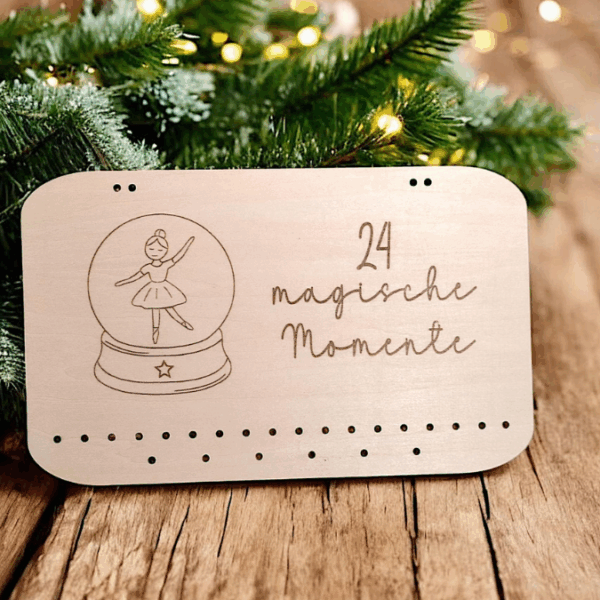 4 Designs Adventskalender SVG Laser Datei Skandi für Kinder und Erwachsene Boho Scandi Kalender Diy Balerina Vogel  Weihnachtshäuschen Haus Schneekugel – Bild 30