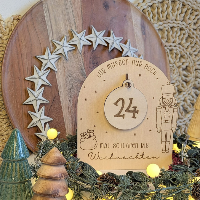 SVG Laser Datei Weihnachten 3 Designs Countdown Weihnachtscountdown Weihnachtstafel 3mm Nussknacker Ballerina Skandi russische Weihnacht – Bild 19