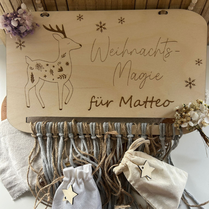 4 Designs Adventskalender SVG Laser Datei Skandi für Kinder und Erwachsene Boho Scandi Kalender Diy Balerina Vogel Weihnachtshäuschen Haus Schneekugel – Bild 4