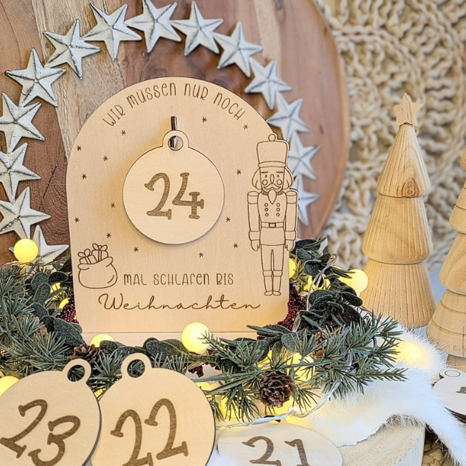 SVG Laser Datei Weihnachten 3 Designs Countdown Weihnachtscountdown Weihnachtstafel 3mm Nussknacker Ballerina Skandi russische Weihnacht – Bild 20