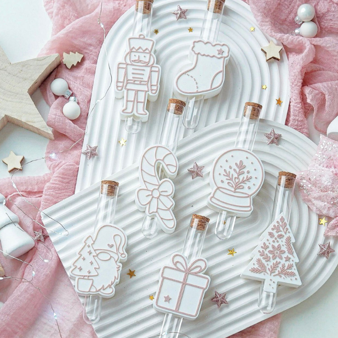 STL 3D Druck Datei 13 Designs in 3 Größen Weihnachten Aufschieber Wunscherfüller für Reagenzglas Geldgeschenk Winter 3D-Druck Gutscchein
