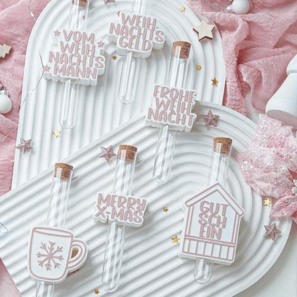 STL 3D Druck Datei 13 Designs in 3 Größen Weihnachten Aufschieber Wunscherfüller für Reagenzglas Geldgeschenk Winter 3D-Druck Gutscchein – Bild 3