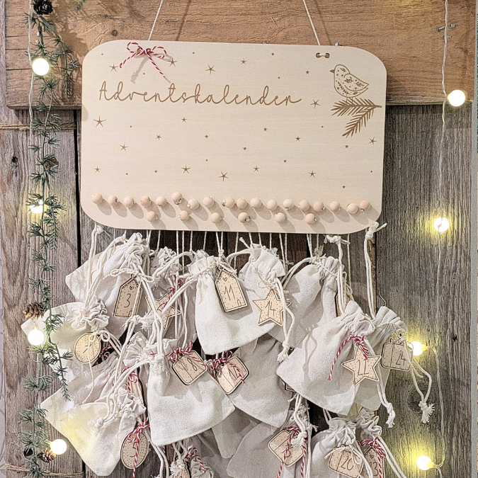 4 Designs Adventskalender SVG Laser Datei Skandi für Kinder und Erwachsene Boho Scandi Kalender Diy Balerina Vogel Weihnachtshäuschen Haus Schneekugel – Bild 33