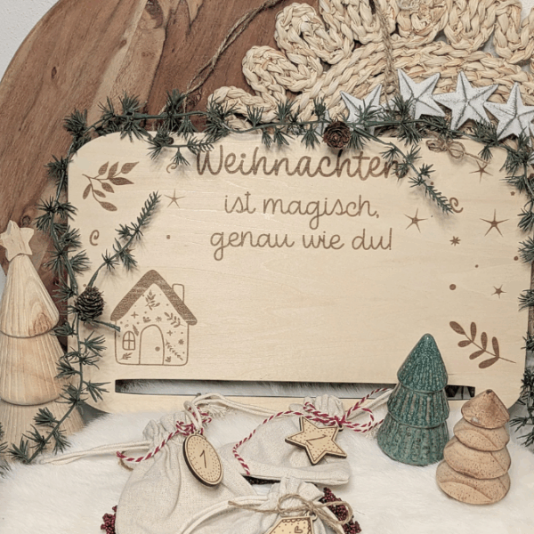 4 Designs Adventskalender SVG Laser Datei Skandi für Kinder und Erwachsene Boho Scandi Kalender Diy Balerina Vogel  Weihnachtshäuschen Haus Schneekugel – Bild 34