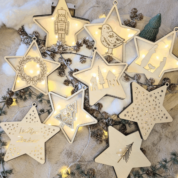 12 Designs Lichtsterne Leuchtsterne Sterne zum beleuchten SVG Laser Datei Weihnachten Transparentpapier Leuchtdatei Weihnachtsdeko – Bild 8