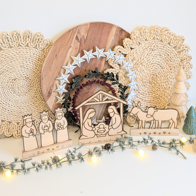 SVG Laserdatei für Klötzchen Klötzchenset Krippe Weihnachten Schriftzüge Schriftzug Krippenszene Heilige Nacht Winter SVG Datei – Bild 18