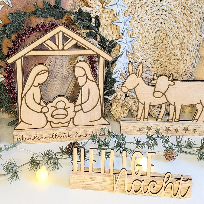 SVG Laserdatei für Klötzchen Klötzchenset Krippe Weihnachten Schriftzüge Schriftzug Krippenszene Heilige Nacht Winter SVG Datei – Bild 19