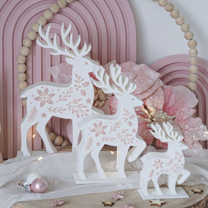 STL 3D Druck Datei Winter Hirsch in 3 Größen Winter-Design Skandi Scandi Weihnachten 3D-Druck Winterdeko Reh Floral zum Aufstellen – Bild 8