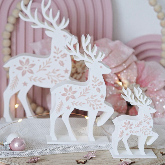 STL 3D Druck Datei Winter Hirsch in 3 Größen Winter-Design Skandi Scandi Weihnachten 3D-Druck Winterdeko Reh Floral zum Aufstellen – Bild 7