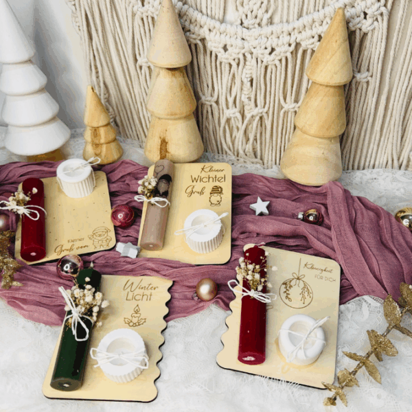 6 Designs Laserdatei Halter für Kerzen, Kerzenständer Geld Verpackung für Gutscheine Kleinigkeiten Weihnachten Nikolaus Christkind SVG Datei – Bild 24