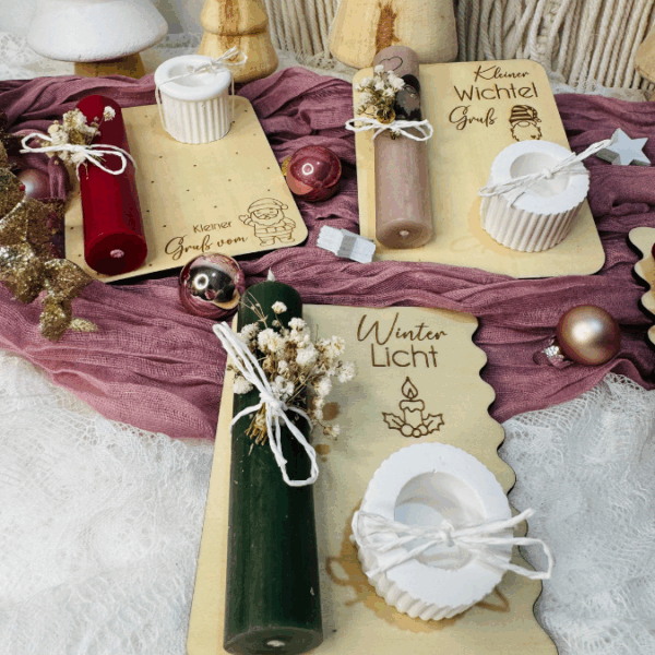 6 Designs Laserdatei Halter für Kerzen, Kerzenständer Geld Verpackung für Gutscheine Kleinigkeiten Weihnachten Nikolaus Christkind SVG Datei – Bild 25