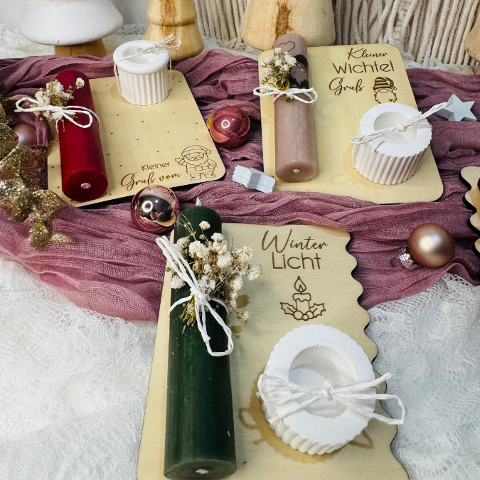6 Designs Laserdatei Halter für Kerzen, Kerzenständer Geld Verpackung für Gutscheine Kleinigkeiten Weihnachten Nikolaus Christkind SVG Datei – Bild 25