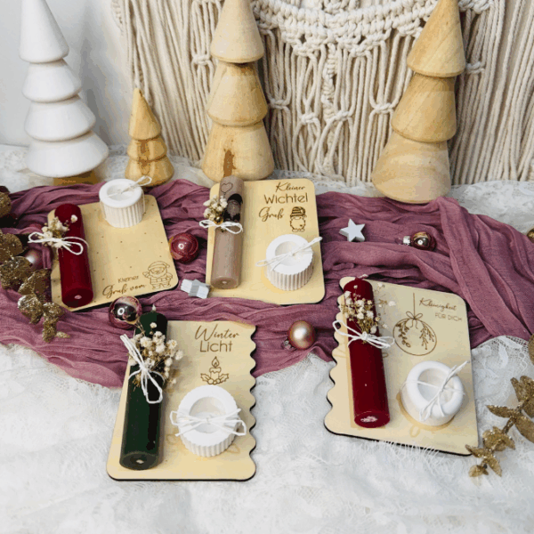 6 Designs Laserdatei Halter für Kerzen, Kerzenständer Geld Verpackung für Gutscheine Kleinigkeiten Weihnachten Nikolaus Christkind SVG Datei – Bild 26
