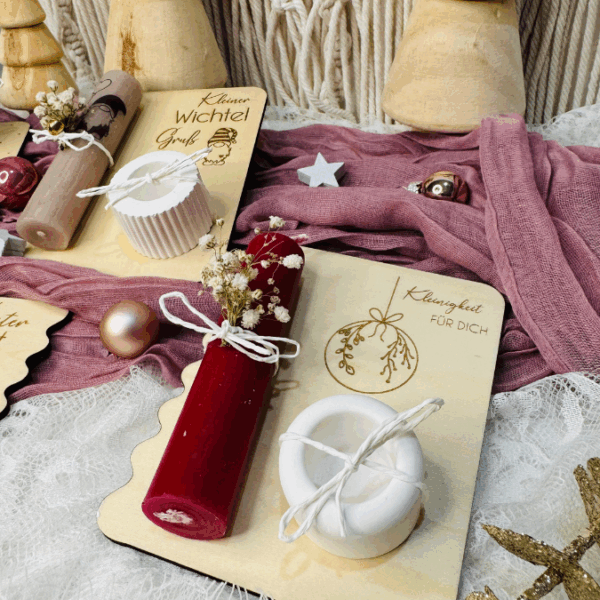 6 Designs Laserdatei Halter für Kerzen, Kerzenständer Geld Verpackung für Gutscheine Kleinigkeiten Weihnachten Nikolaus Christkind SVG Datei – Bild 27