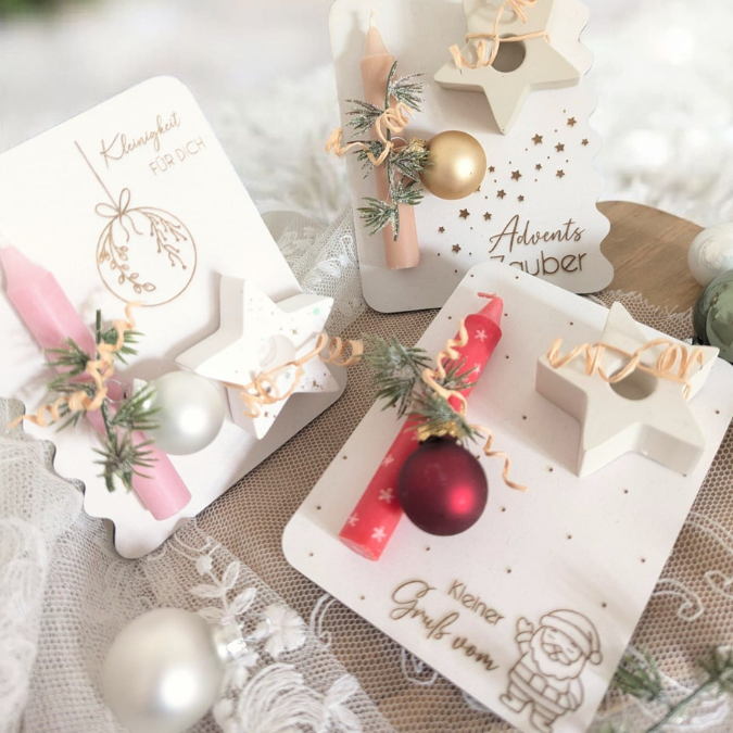 6 Designs Laserdatei Halter für Kerzen, Kerzenständer Geld Verpackung für Gutscheine Kleinigkeiten Weihnachten Nikolaus Christkind SVG Datei – Bild 34
