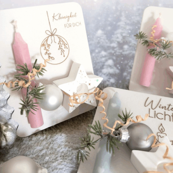 6 Designs Laserdatei Halter für Kerzen, Kerzenständer Geld Verpackung für Gutscheine Kleinigkeiten Weihnachten Nikolaus Christkind SVG Datei – Bild 32