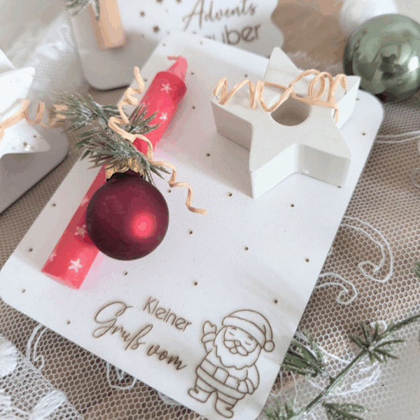 6 Designs Laserdatei Halter für Kerzen, Kerzenständer Geld Verpackung für Gutscheine Kleinigkeiten Weihnachten Nikolaus Christkind SVG Datei – Bild 33