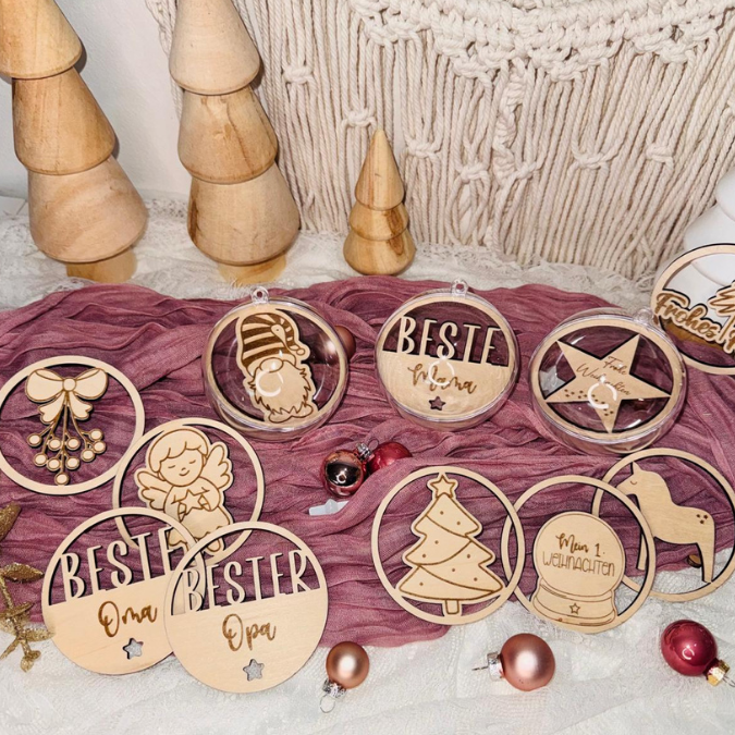 24 Acrylkugel Einleger 24 verschiedene Designs und 4 Außenkränze Inlay für Baumkugeln Christbaumkugeln Acrylkugeln zum aufhängen Laserdatei skalierbar – Bild 26