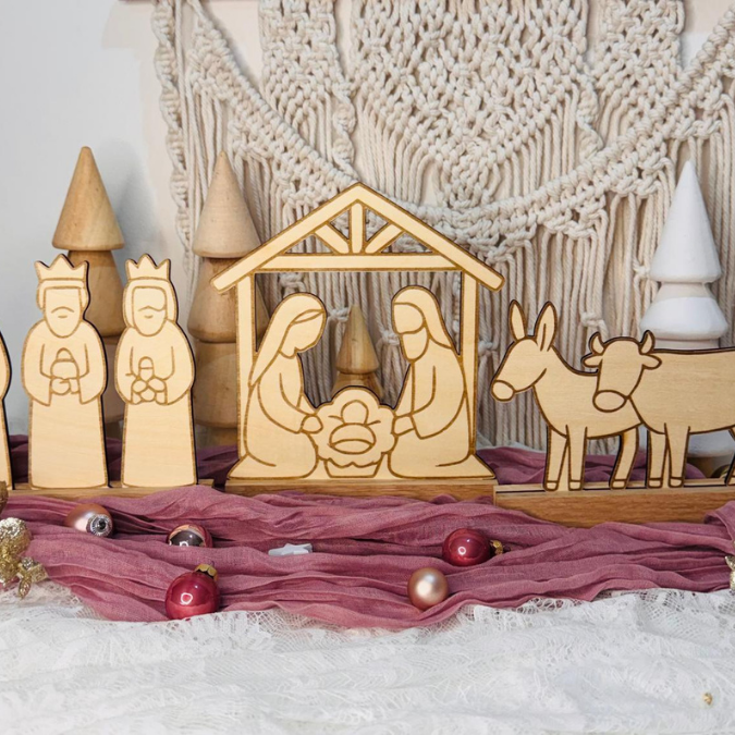SVG Laserdatei für Klötzchen Klötzchenset Krippe Weihnachten Schriftzüge Schriftzug Krippenszene Heilige Nacht Winter SVG Datei – Bild 20