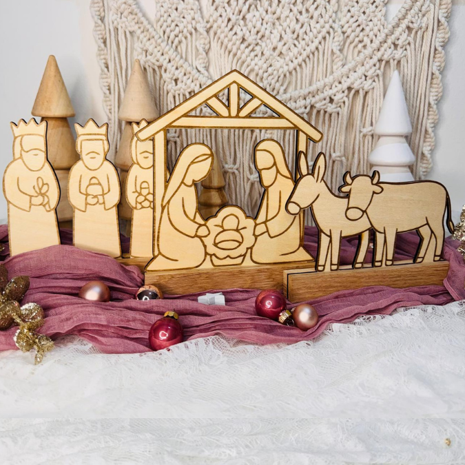 SVG Laserdatei für Klötzchen Klötzchenset Krippe Weihnachten Schriftzüge Schriftzug Krippenszene Heilige Nacht Winter SVG Datei – Bild 21