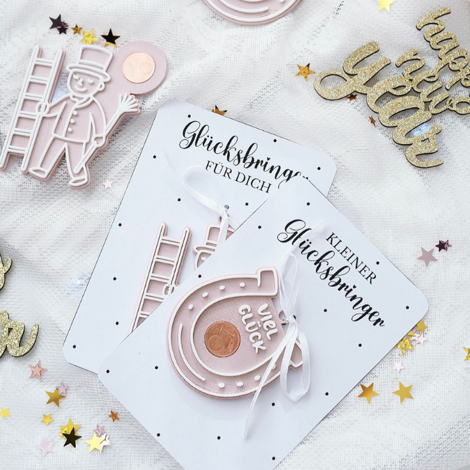 PRINT DRUCKVORLAGE PDF Verpackung Kleinigkeiten Geschenkkarte 2 Designs in der Tüte Glücksbringer Printable zum ausdrucken Glück to go Inlay – Bild 6