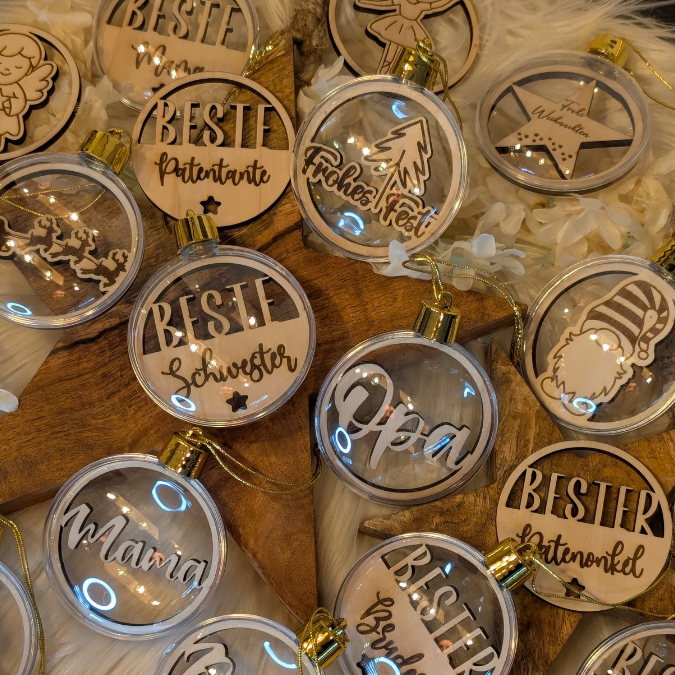 24 Acrylkugel Einleger 24 verschiedene Designs und 4 Außenkränze Inlay für Baumkugeln Christbaumkugeln Acrylkugeln zum aufhängen Laserdatei skalierbar – Bild 24