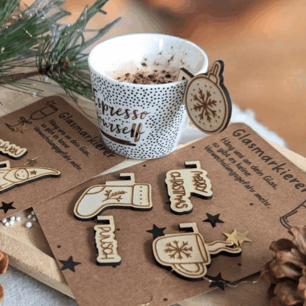 30Designs SVG Laserdatei 6 Glasanhänger Glasmarkierer Anhänger für Gläser und Tassen Weihnachten Silvester Winter Anti-Weihnachten SVG-Datei – Bild 15