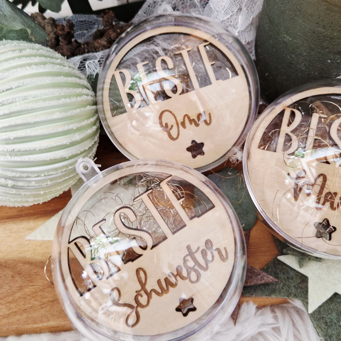 24 Acrylkugel Einleger 24 verschiedene Designs und 4 Außenkränze Inlay für Baumkugeln Christbaumkugeln Acrylkugeln zum aufhängen Laserdatei skalierbar – Bild 28