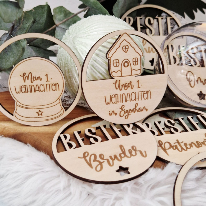 24 Acrylkugel Einleger 24 verschiedene Designs und 4 Außenkränze Inlay für Baumkugeln Christbaumkugeln Acrylkugeln zum aufhängen Laserdatei skalierbar – Bild 29