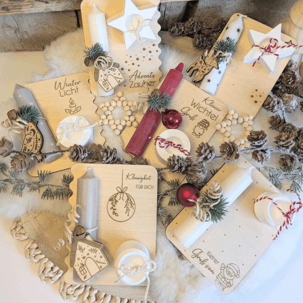 6 Designs Laserdatei Halter für Kerzen, Kerzenständer Geld Verpackung für Gutscheine Kleinigkeiten Weihnachten Nikolaus Christkind SVG Datei – Bild 30