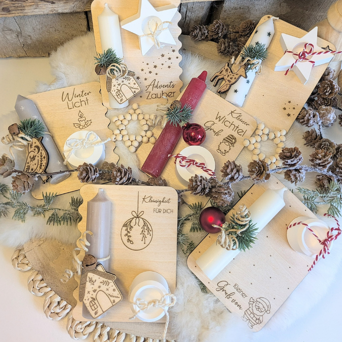 6 Designs Laserdatei Halter für Kerzen, Kerzenständer Geld Verpackung für Gutscheine Kleinigkeiten Weihnachten Nikolaus Christkind SVG Datei – Bild 30
