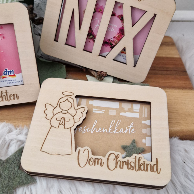 Laserdatei Verpackung für Gutscheinkarten Gutscheine 12 Designs Geld Weihnachten Nikolaus Christkind Geldgeschenk Wunschgutschein SVG Datei – Bild 21