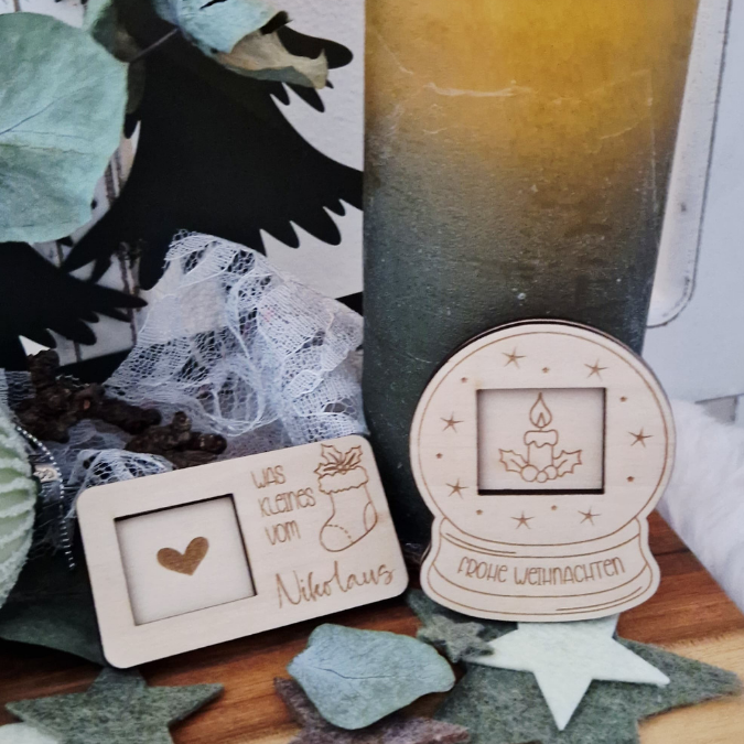 SVG Laserdatei 5 Designs Weihnachten Nikolaus Wichtel Halter für Küsschen Schokolade als Gastgeschenk kleines Mitbringsel SVG Datei – Bild 4