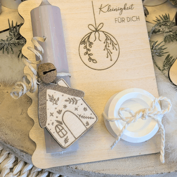 6 Designs Laserdatei Halter für Kerzen, Kerzenständer Geld Verpackung für Gutscheine Kleinigkeiten Weihnachten Nikolaus Christkind SVG Datei – Bild 23