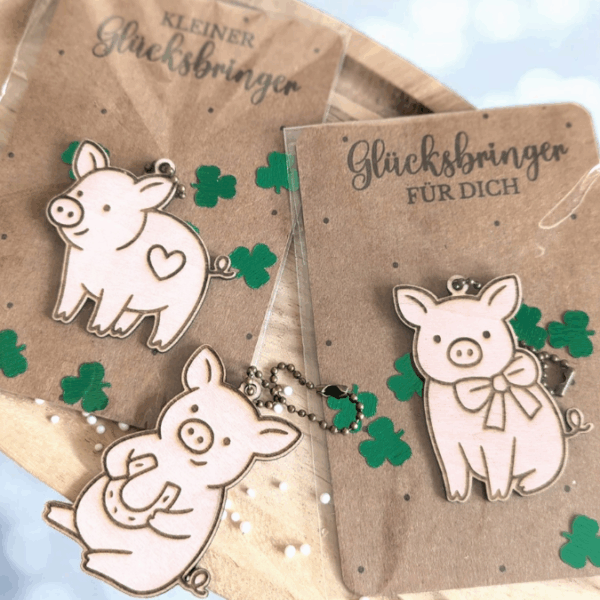 PRINT DRUCKVORLAGE PDF Verpackung Kleinigkeiten Geschenkkarte 2 Designs in der Tüte Glücksbringer Printable zum ausdrucken Glück to go Inlay – Bild 10
