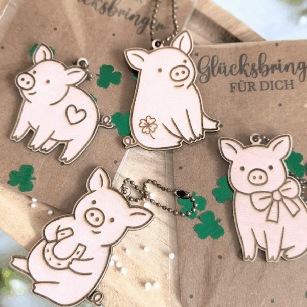 PRINT DRUCKVORLAGE PDF Verpackung Kleinigkeiten Geschenkkarte 2 Designs in der Tüte Glücksbringer Printable zum ausdrucken Glück to go Inlay – Bild 8