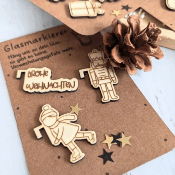 30Designs SVG Laserdatei 6 Glasanhänger Glasmarkierer Anhänger für Gläser und Tassen Weihnachten Silvester Winter Anti-Weihnachten SVG-Datei – Bild 12