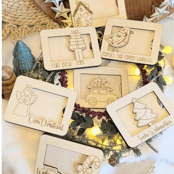 12 Designs Laserdatei Verpackung für Gutscheinkarten Gutscheine Geld Weihnachten Nikolaus Christkind Geldgeschenk Wunschgutschein SVG Datei – Bild 27