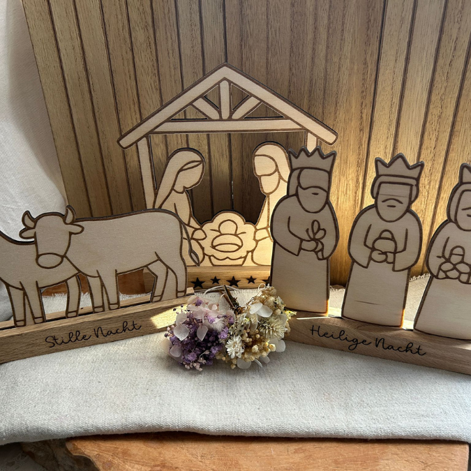 SVG Laserdatei für Klötzchen Klötzchenset Krippe Weihnachten Schriftzüge Schriftzug Krippenszene Heilige Nacht Winter SVG Datei – Bild 23