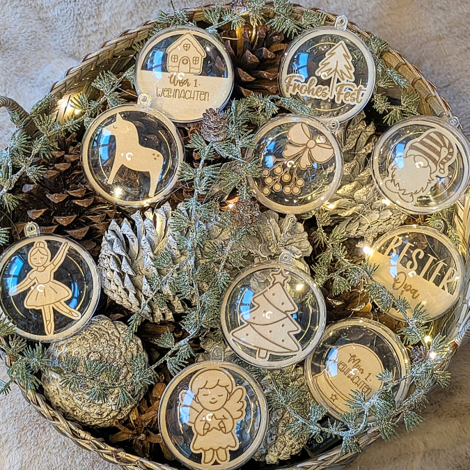 24 Acrylkugel Einleger 24 verschiedene Designs und 4 Außenkränze Inlay für Baumkugeln Christbaumkugeln Acrylkugeln zum aufhängen Laserdatei skalierbar – Bild 35