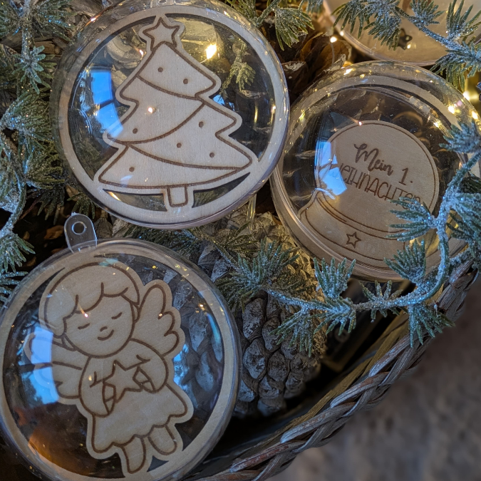 24 Acrylkugel Einleger 24 verschiedene Designs und 4 Außenkränze Inlay für Baumkugeln Christbaumkugeln Acrylkugeln zum aufhängen Laserdatei skalierbar – Bild 37