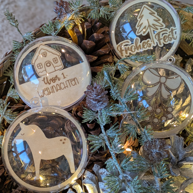 24 Acrylkugel Einleger 24 verschiedene Designs und 4 Außenkränze Inlay für Baumkugeln Christbaumkugeln Acrylkugeln zum aufhängen Laserdatei skalierbar – Bild 4