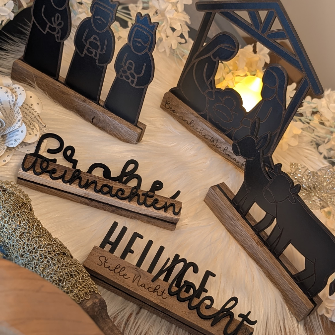 SVG Laserdatei für Klötzchen Klötzchenset Krippe Weihnachten Schriftzüge Schriftzug Krippenszene Heilige Nacht Winter SVG Datei – Bild 32