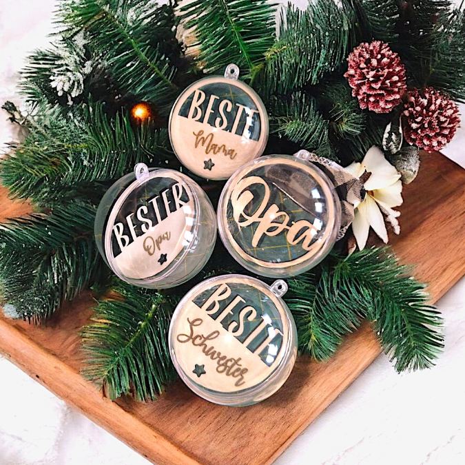 24 Acrylkugel Einleger 24 verschiedene Designs und 4 Außenkränze Inlay für Baumkugeln Christbaumkugeln Acrylkugeln zum aufhängen Laserdatei skalierbar – Bild 5