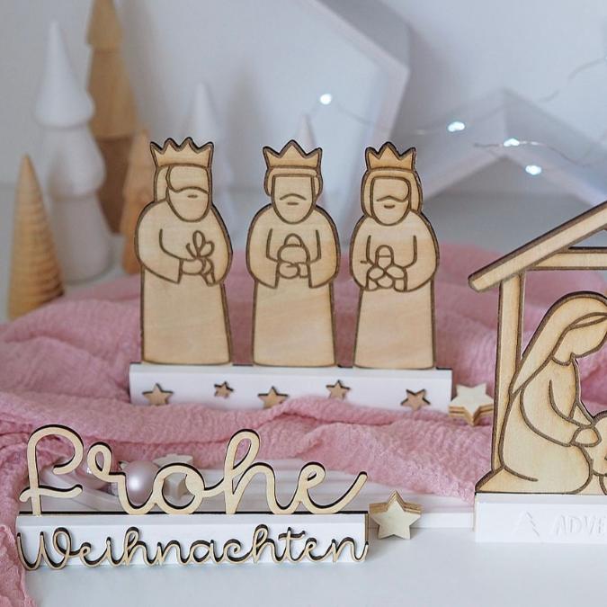 SVG Laserdatei für Klötzchen Klötzchenset Krippe Weihnachten Schriftzüge Schriftzug Krippenszene Heilige Nacht Winter SVG Datei – Bild 12