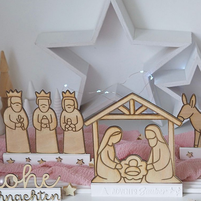 SVG Laserdatei für Klötzchen Klötzchenset Krippe Weihnachten Schriftzüge Schriftzug Krippenszene Heilige Nacht Winter SVG Datei – Bild 13