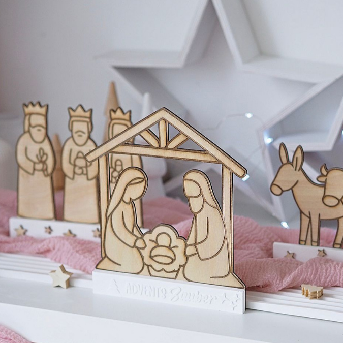 SVG Laserdatei für Klötzchen Klötzchenset Krippe Weihnachten Schriftzüge Schriftzug Krippenszene Heilige Nacht Winter SVG Datei – Bild 14